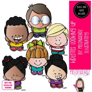Kidlettes Looking up clip art, top view Mini