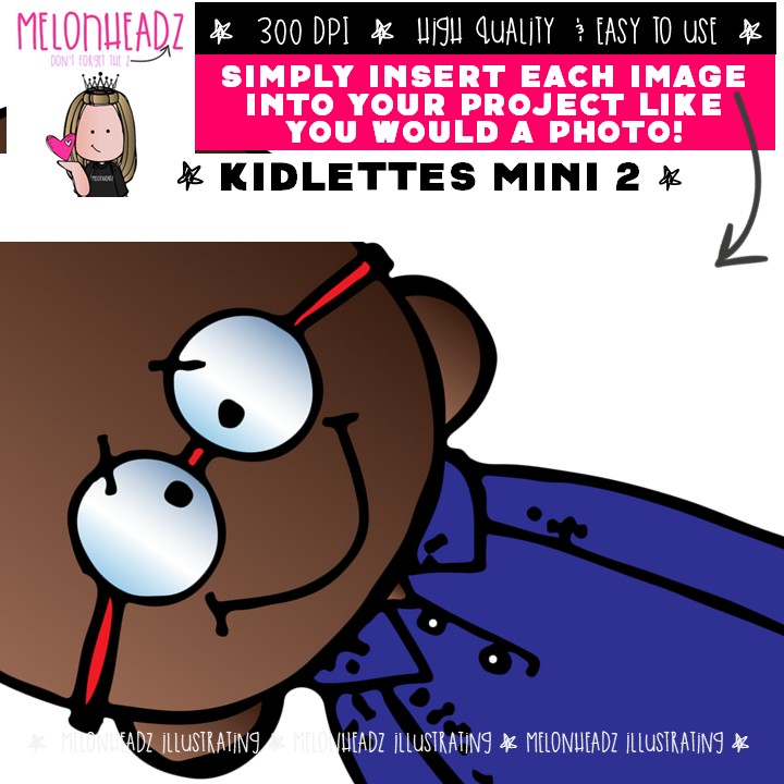 Kidlettes 2 clip art, of color, African American Mini - Image 3