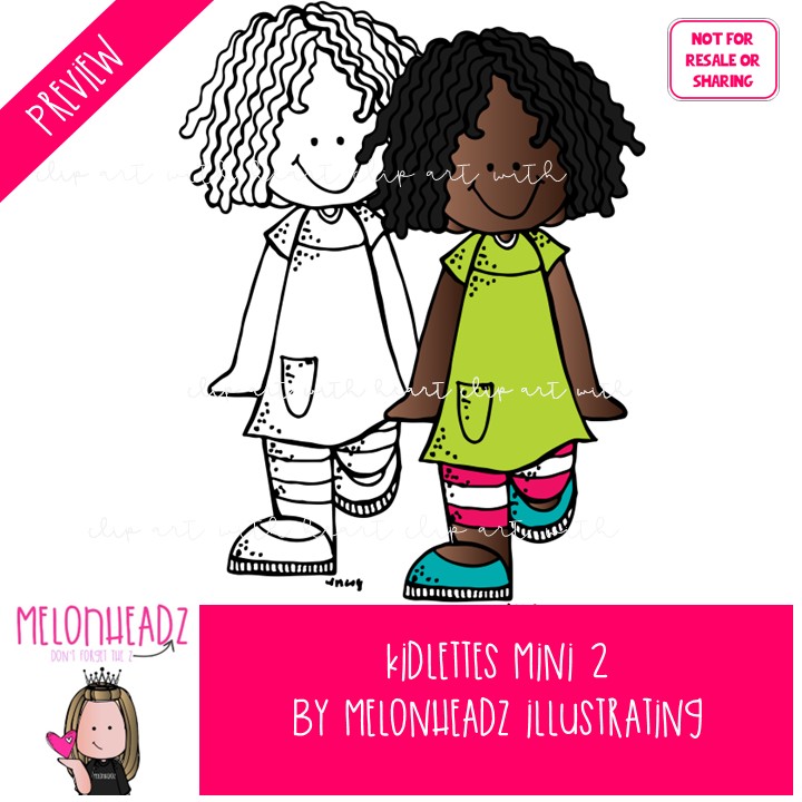Kidlettes 2 clip art, of color, African American Mini - Image 2