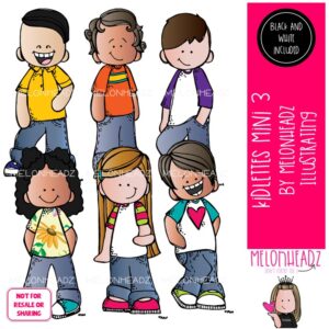 Kidlettes 3 clip art, diverse kids Mini