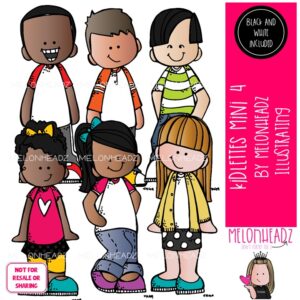 Kidlettes 4 clip art, diverse kids Mini