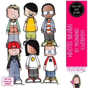 Kidlettes clip art, Neutral, Diverse Mini