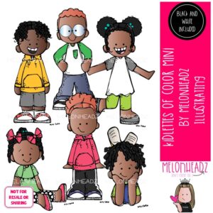Kidlettes of Color clip art, African American Mini