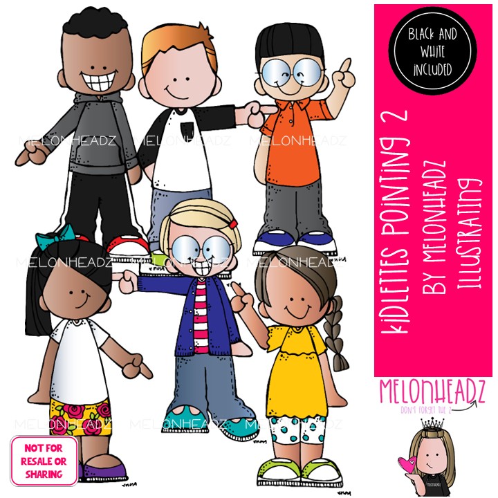 Kidlettes 2 clip art, Pointing, kids Mini