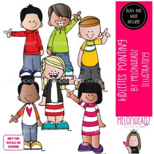 Kidlettes clip art, Pointing, kids Mini