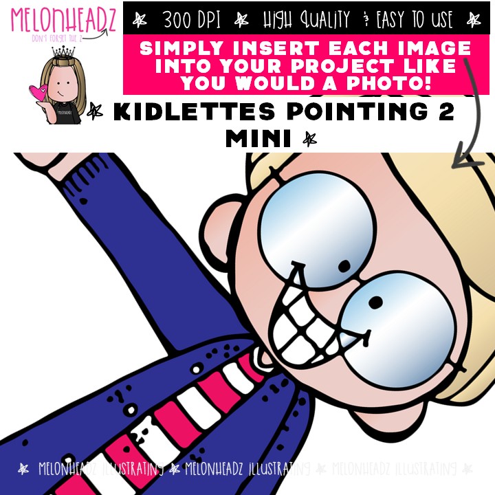 Kidlettes 2 clip art, Pointing, kids Mini - Image 3