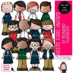Kidlettes School Uniforms clip art, dress code COMBO PACK