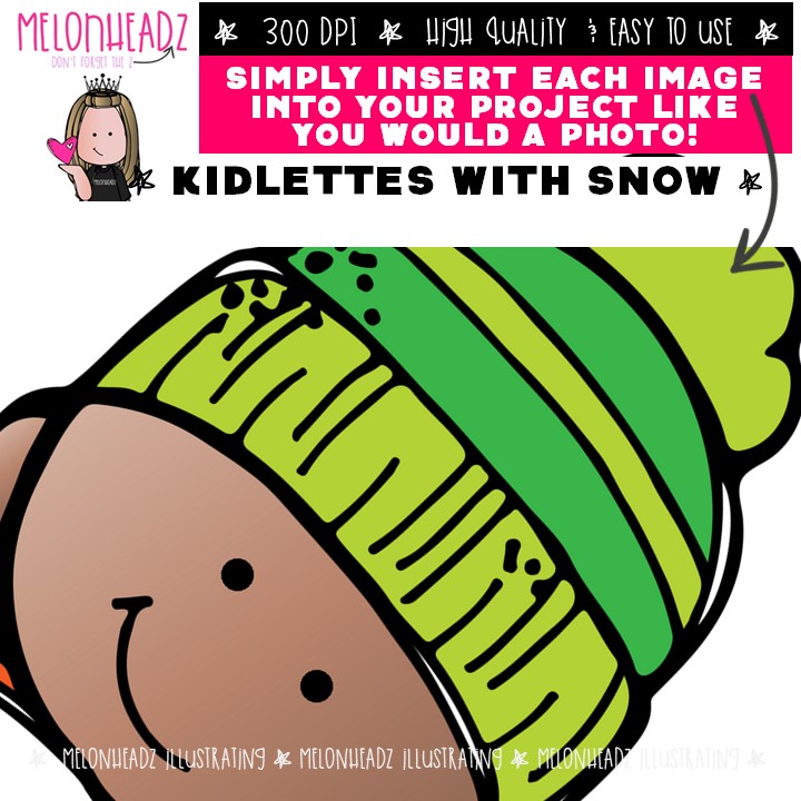 Kidlettes with Snow clip art, Winter clip art Mini - Image 3