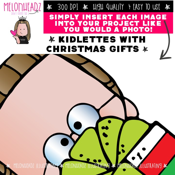 Kidlettes with Christmas Gifts clip art Mini - Image 3