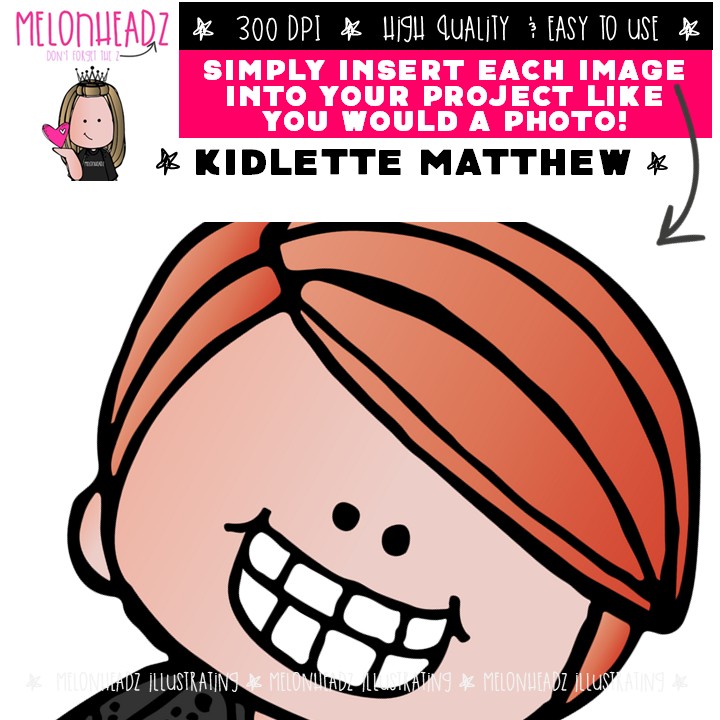 Kidlette clip art, Matthew clip art, Different poses clip art COMBO PACK - Image 3