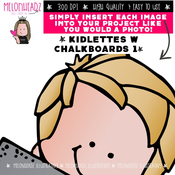 Kidlettes with Chalkboards clip art 1, blackboard clip art Mini - Image 3