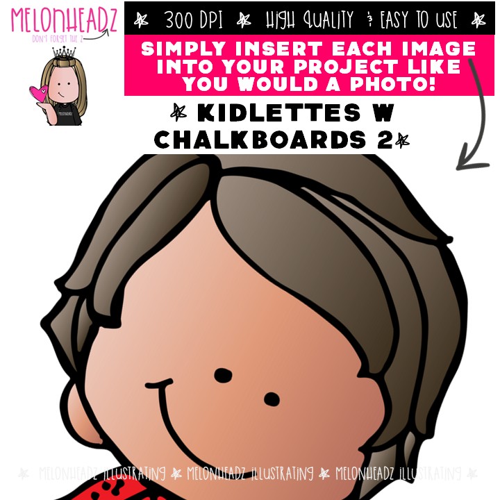 Kidlettes with Chalkboards clip art 2, blackboard clip art Mini - Image 3