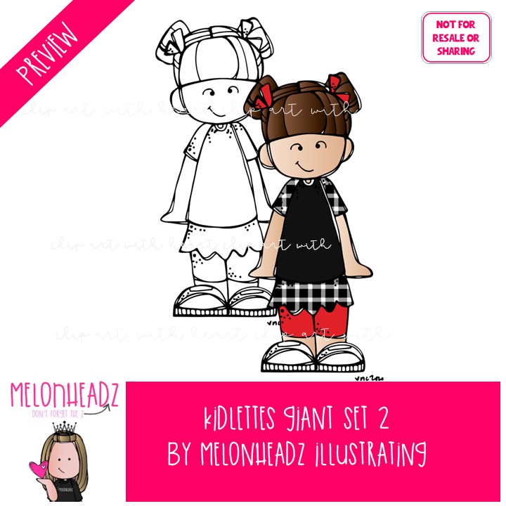 Kidlettes 2 clip art, kids GIANT set - Image 2