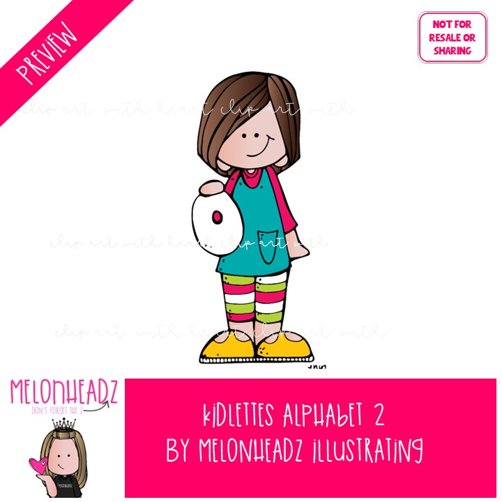 Kidlettes Alphabet 2 clip art, Letters clip art, Numbers clip art COLORED Version - Image 2