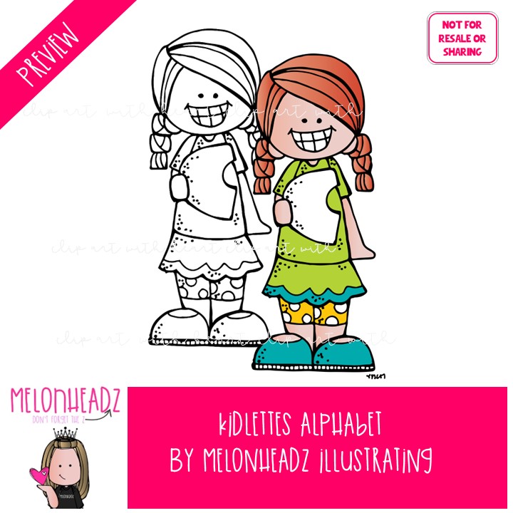 Kidlettes Alphabet clip art, Letters clip art COMBO PACK - Image 2