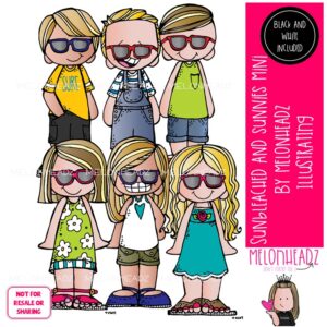 Kidlettes clip art, Sun bleached and Sunnies clip art, Summer clip art Mini
