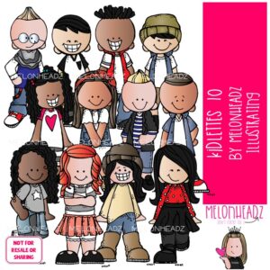 Kidlettes clip art 10, Kids clip art COLORED Version