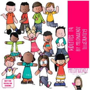 Kidlettes clip art 14, Kids clip art COLORED Version