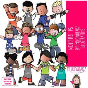 Kidlettes clip art 15, Kids clip art COLORED Version
