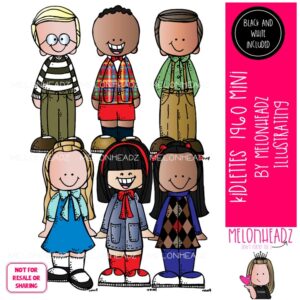 Kidlettes clip art 1960, Decade clip art, Vintage kid clip art Mini