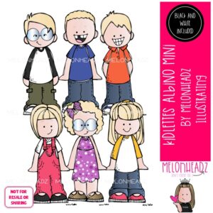 Kidlettes clip art, Albino clip art, Kids with Albinism clip art Mini
