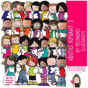 Kidlettes Alphabet clip art 3, Letters clip art, Punctuation COLORED Version