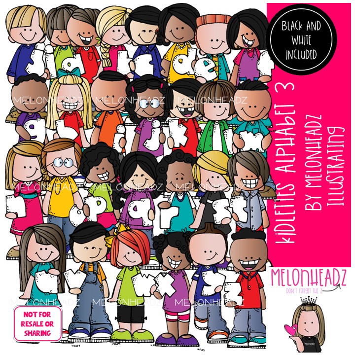 Kidlettes Alphabet clip art 3, Letters clip art, puctuation COMBO PACK