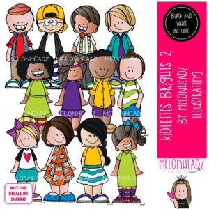 Kidlettes clip art, Brights 2, Kids COMBO PACK