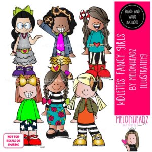 Kidlette clip art, Fancy Girls, Dressed Up Mini