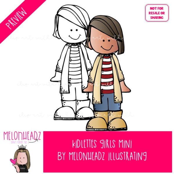 Kidlettes clip art, Girls clip art Mini - Melonheadz