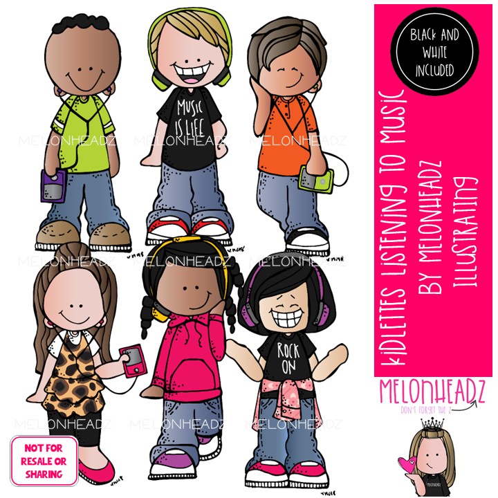 Kidlettes Listening to Music, technology, headphones Mini