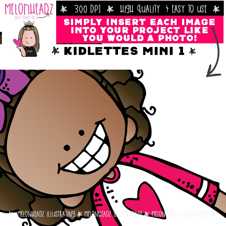 Kidlettes 1 clip art, of Color, African American Mini - Image 3