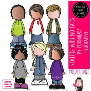 Kidlettes clip art, No face clip art Mini