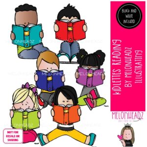 Kidlettes clip art, Reading, Library, book Mini