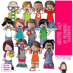 Kidlettes clip art, Silly, Funny, Feeling COLORED Version