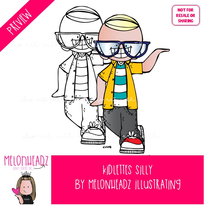 Kidlettes clip art, Silly, funny, feeling COMBO PACK - Image 2