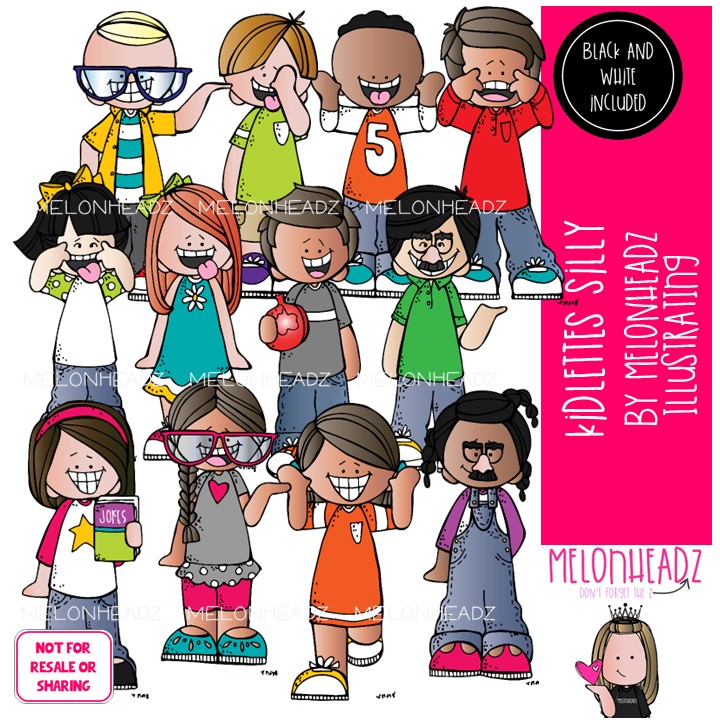 Kidlettes clip art, Silly, funny, feeling COMBO PACK