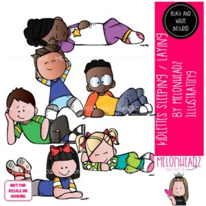 Kidlettes clip art, sleeping, laying Mini