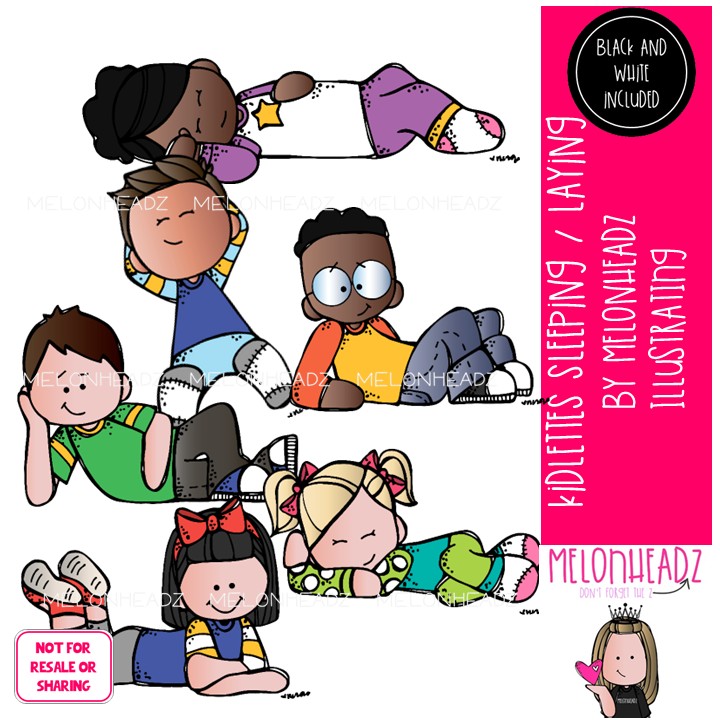 Kidlettes clip art, sleeping, laying Mini