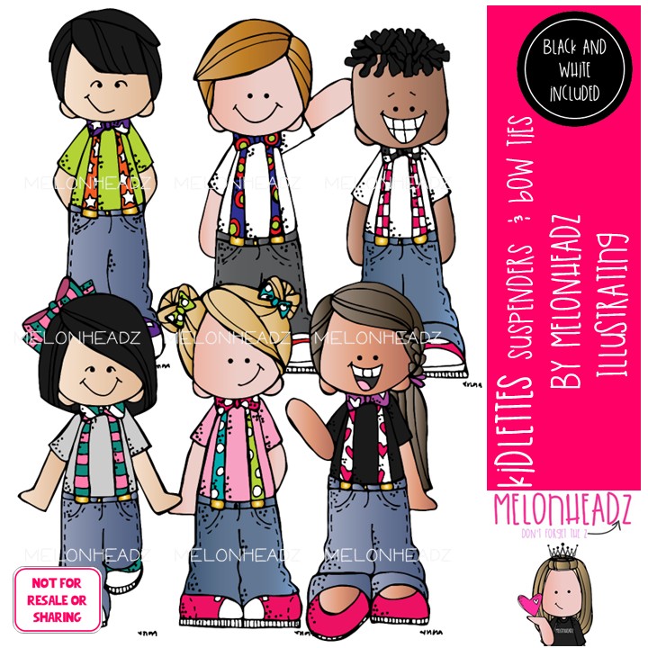 Kidlettes clip art, Suspenders and Bow Ties Mini