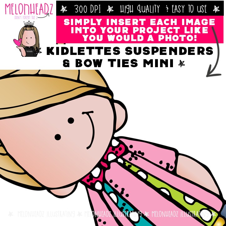 Kidlettes clip art, Suspenders and Bow Ties Mini - Image 3