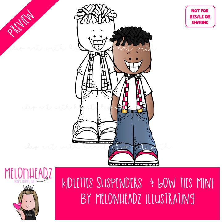 Kidlettes clip art, Suspenders and Bow Ties Mini - Image 2