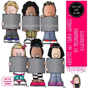 Kidlettes with Chalkboards clip art 1, blackboard clip art Mini