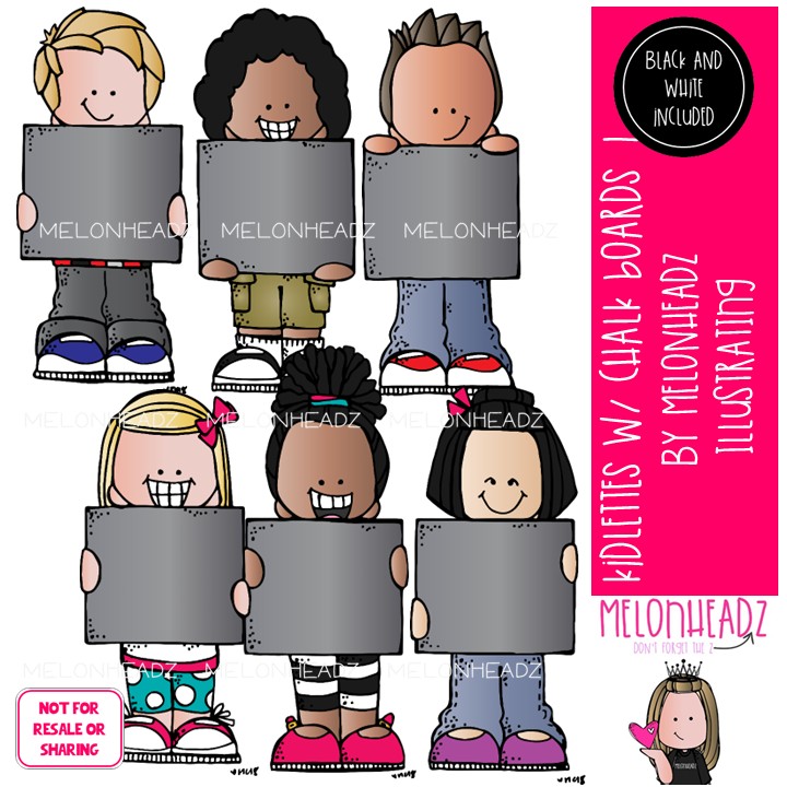 Kidlettes with Chalkboards clip art 1, blackboard clip art Mini