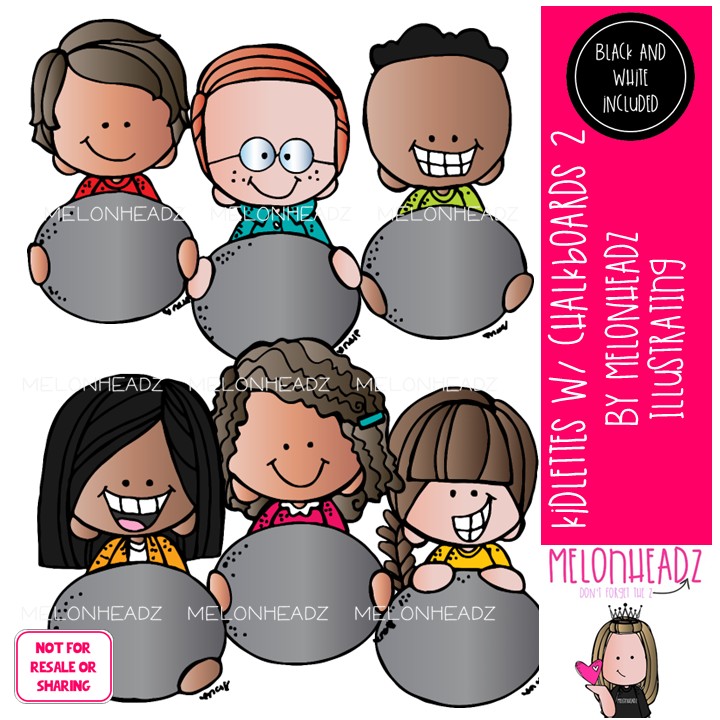 Kidlettes with Chalkboards clip art 2, blackboard clip art Mini