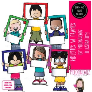 Kidlettes with frames clip art, blank Mini