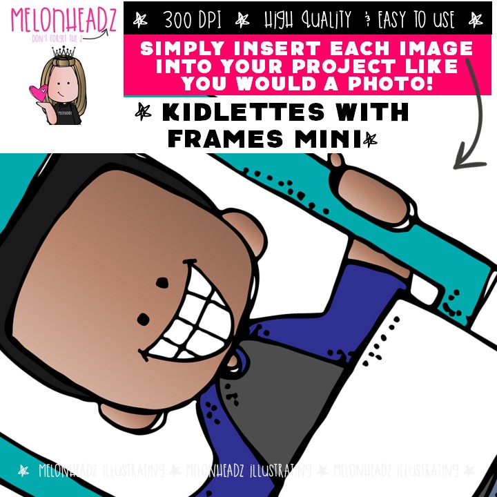 Kidlettes with frames clip art, blank Mini - Image 3