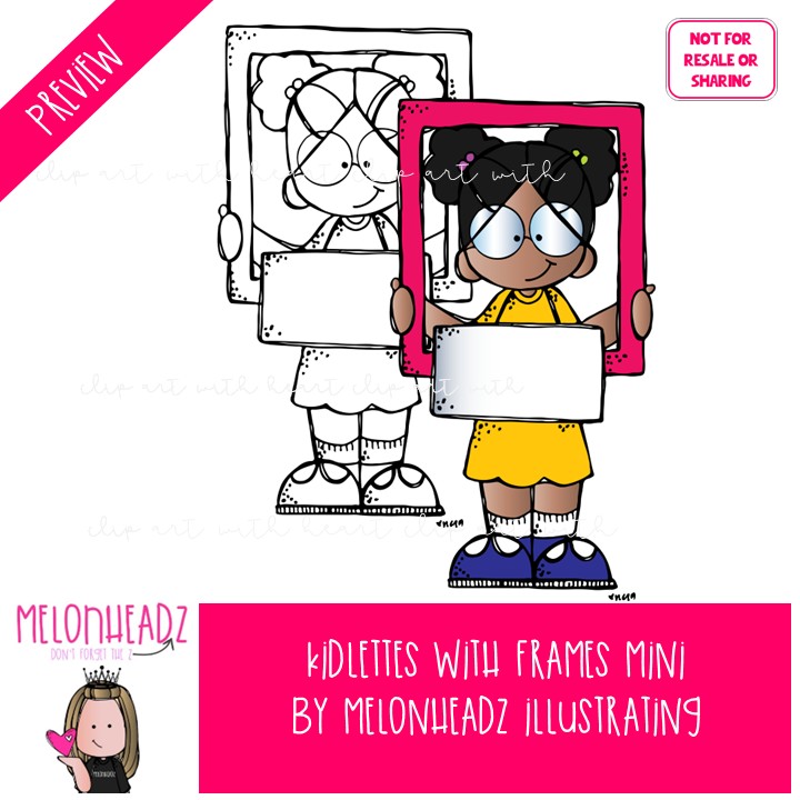 Kidlettes with frames clip art, blank Mini - Image 2