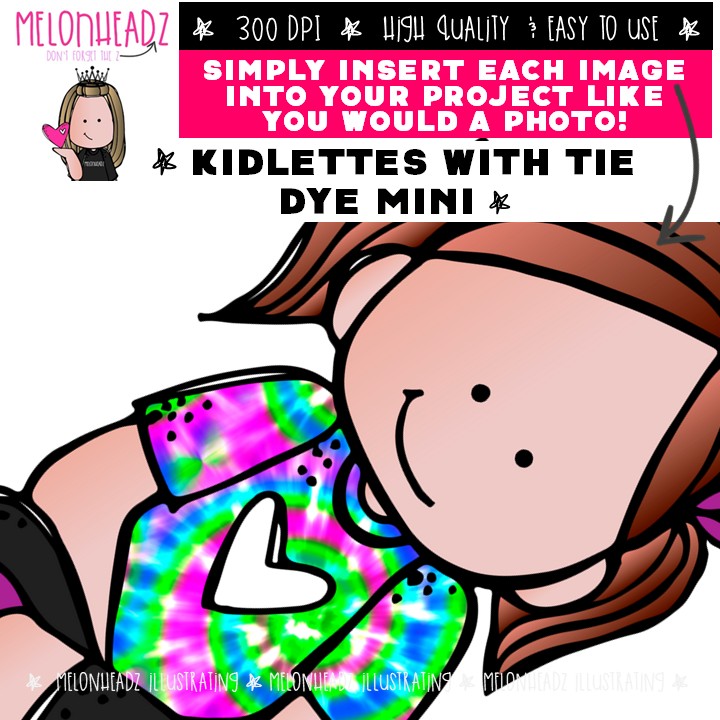 Kidlettes with tie dye clip art Mini - Image 3