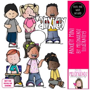 Anxiety  clip art, Coping clip art, Mental Health clip art Mini